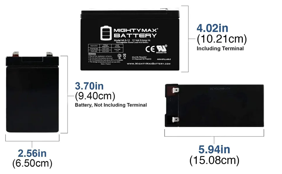 Mighty Max Battery 12V 9AH Replacement Battery for APC/UPS Battery RBC110 RBC24 RBC17 - product information 2