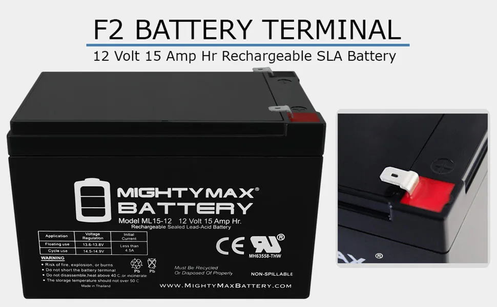 Mighty Max Battery 12V 15AH F2 SLA Battery for Goal Zero YETI 150 Solar Generator - product information 3
