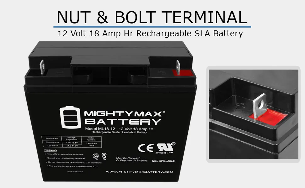 Mighty Max Battery 12V 18AH SLA Battery Replacement for Enduring 6FM18 6-FM-18 - product information 3