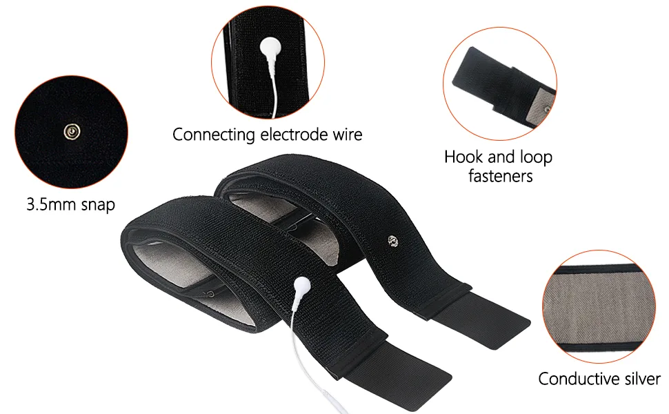 Knee Brace Electrodes with Silver Conductive Silver Fiber Electrode Knee Pads Compatible with TENS/EMS(Please wet the conductive silver cloth before use) - product information 4