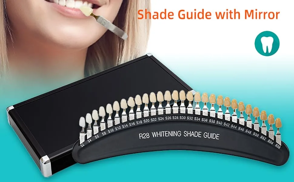 Professional 3D R-28 Dental Tooth Teeth Whitening Shade Guide for Dentist Tracking Teeth Whitening Course Tooth Shade Guide with 28Colors - teeth shade guide