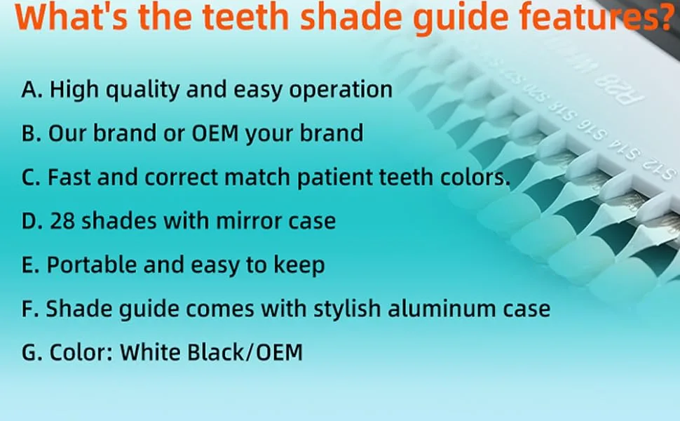 Professional 3D R-28 Dental Tooth Teeth Whitening Shade Guide for Dentist Tracking Teeth Whitening Course Tooth Shade Guide with 28Colors - teeth shade guide