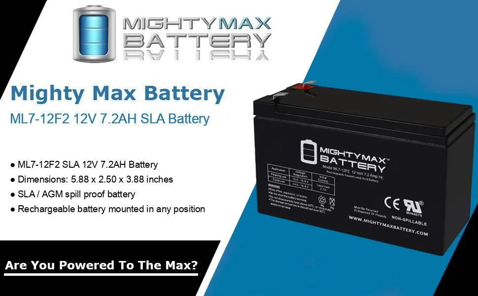 Mighty Max Battery 12V 7Ah F2 Replacement Battery for Computer Back Up Power - product information 1