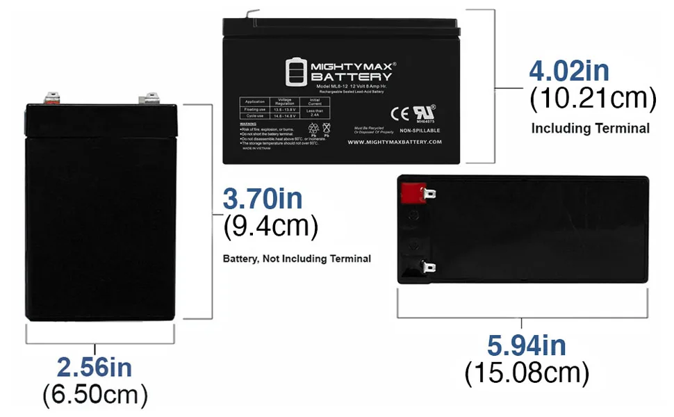 Mighty Max Battery 12V 8Ah UPS Battery Replacement for APC Back-UPS ES BE550G - product information 2
