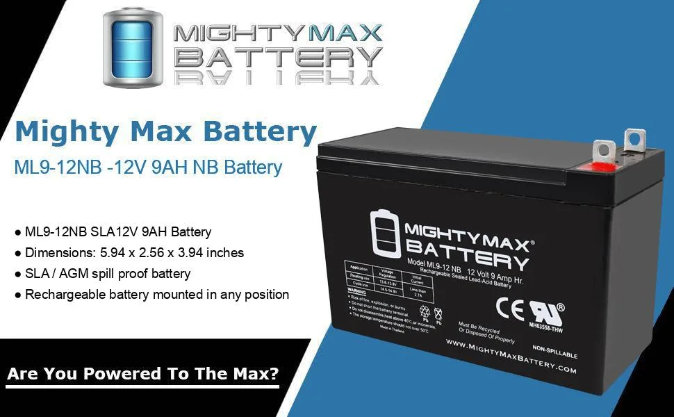 Mighty Max Battery 12V 9AH SLA Battery Replacement for Generac YD9-12 - product information 1