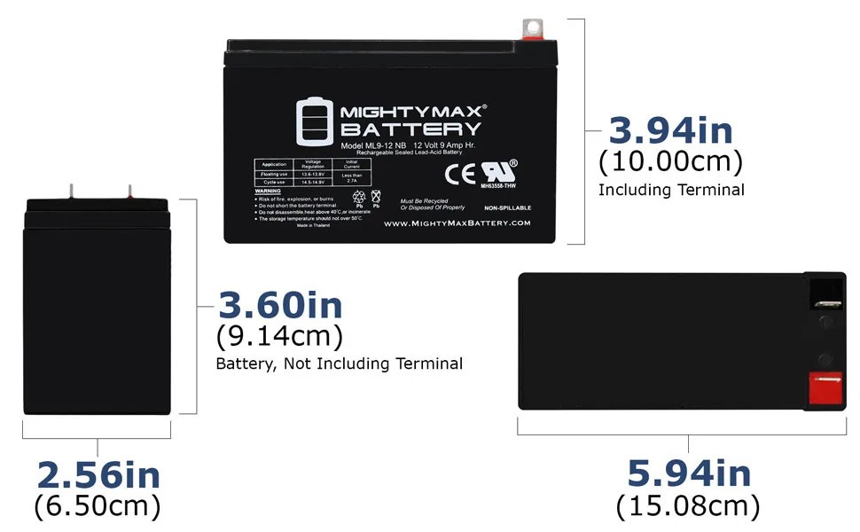 Mighty Max Battery 12V 9AH SLA Battery Replacement for Generac YD9-12 - product information 2