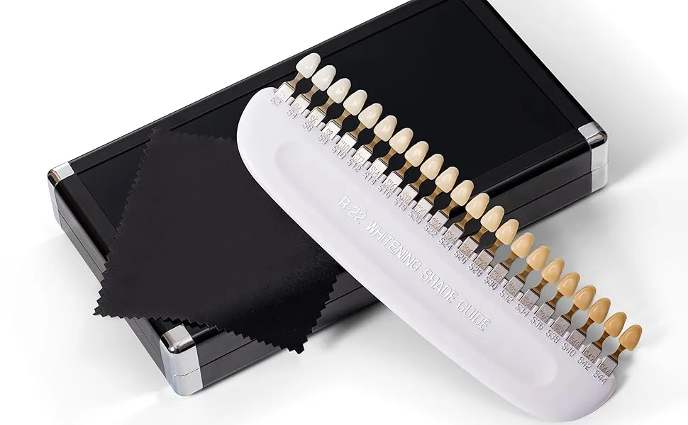 Teeth Whitening Shade Guide Professional 3D R-22 Tooth Whitening Shade Chart with 22 Colors - Tooth Bleaching Shade Chart - 3D Teeth Whitening Shade Guide Porcelain