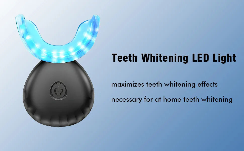 Teeth Whitening Light 10X More Powerful Blue Led Light Connected with USB Non-Battery Teeth Whitening LED Light in Home Use (Black) - teeth whitening kit