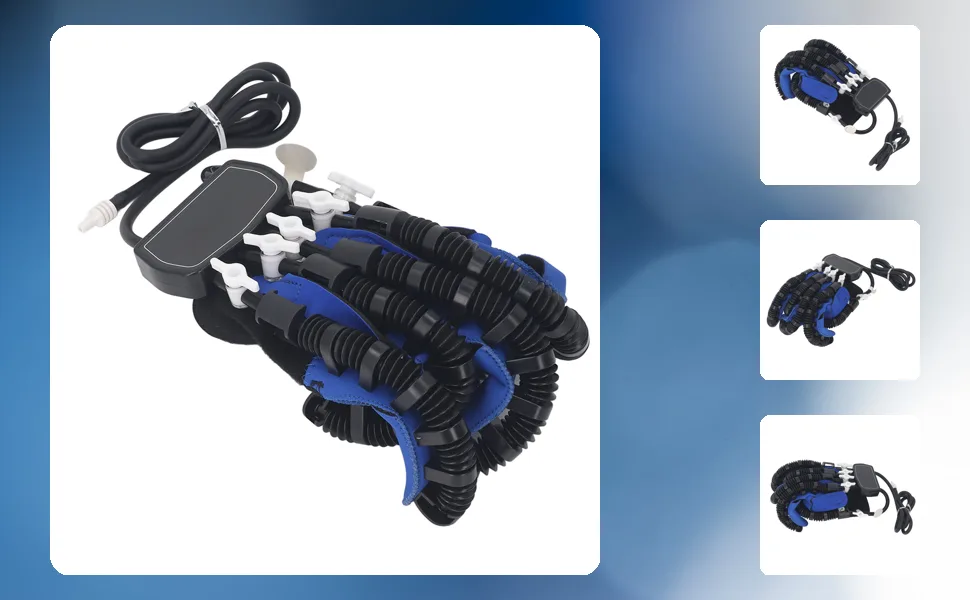 Finger Rehabilitation Training Robot Gloves Hand Exercisers Stroke Recovery Equipment 2000mAh for Arthritis Hemiplegia Patient Blue (Right Hand S) - 1411240181816-1