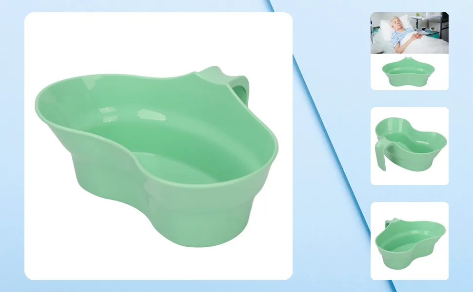 Asixxsix Vomit Basin Cup 880ml Plastic Oral Care Basin Cup Portable Bed Mouthwash Cup Dental Emesis Tray with Single Handle for Elderly Bedridden Multiple Uses - 1411230232611-1