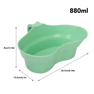 Asixxsix Vomit Basin Cup 880ml Plastic Oral Care Basin Cup Portable Bed Mouthwash Cup Dental Emesis Tray with Single Handle for Elderly Bedridden Multiple Uses - 1411230232611-2