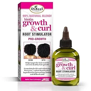 Difeel Biotin Pro-Growth Root Stimulator 2.5 oz -Deep Treatment for Hair Growth and Damaged Curly Hair Unisex Adult - Growth & Curl Root Stimulator