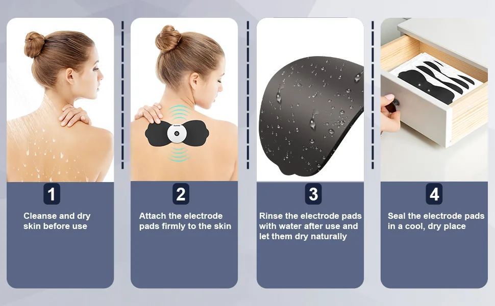 Wireless Tens Unit Electrode Pads with Standard 3.5mm Snap-in Connector Tens Unit Replacement Pads Reusable Self Adhesive Electrodes with Premium Quality Non-Irritating Design (Black) - 5-571??
