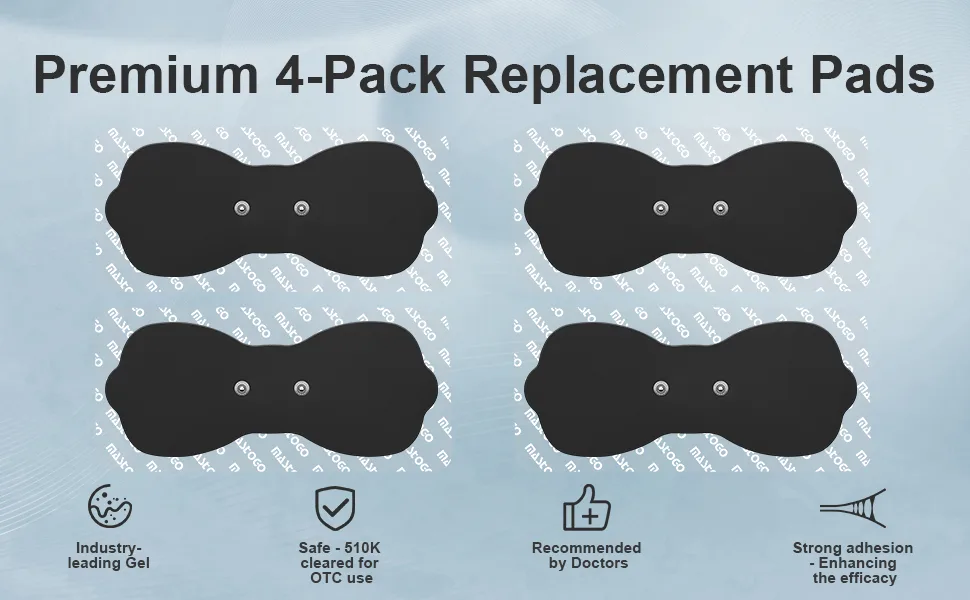 Wireless Tens Unit Electrode Pads with Standard 3.5mm Snap-in Connector Tens Unit Replacement Pads Reusable Self Adhesive Electrodes with Premium Quality Non-Irritating Design (Black) - product information 4