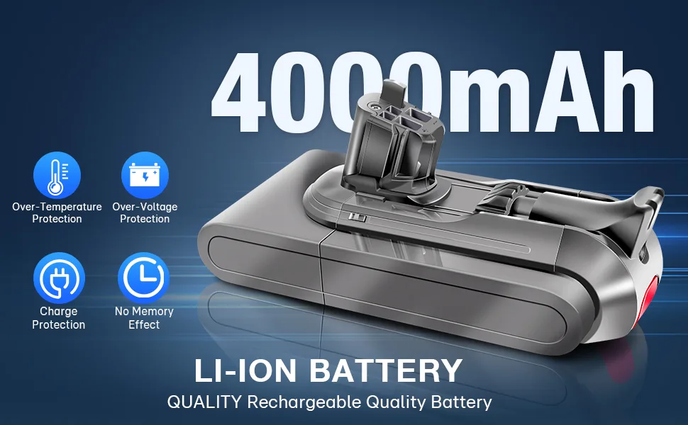 Replacement Battery 25.2V 4000mAh Compatible with V11 Animal V11 Absolute V11 Motorhead V11 Fluffy Cordless Stick Vaccuum Cleaner - product information 1