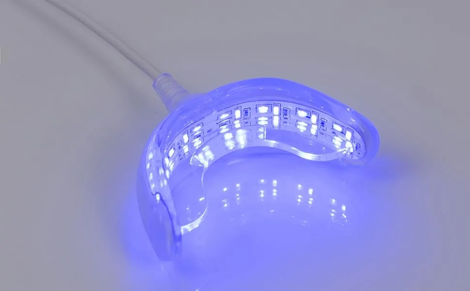 Teeth Whitening Accelerator Light 32x Blue LED Light Mouth Tray Teeth Whitening Enhancer Light Trays Connected with iPhone/Android/USB for Home Use - teeth whitening light