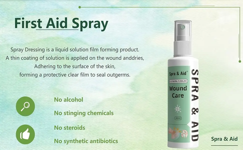 First Aid Spray Active Skin Repair Wound Care Therapy Spray for Minor Cuts & Scrapes Against Infection Antiseptic Spray 2oz - product information 1