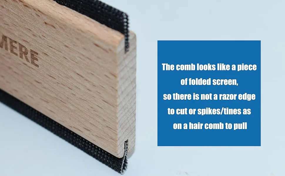 Cashmere Comb | Sweater Comb - Remove Hairballs from Your Clothes 2-Piece Set - Double Edge Quality Comb
