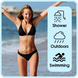 100 Pieces Shower Waterproof Patch Transparent Waterproof Adhesive Patch Compatible with G6 Overpatch Transparent Stickers Long Lasting Sweat-Proof Continuous Glucose Monitor Protection (Blue) - product information 4