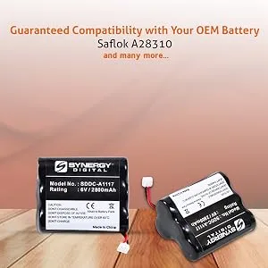 Synergy Digital Door Lock Battery Compatible with Interstate ADRY0068 Replacement (Alkaline 6V 2800 mAh) Ultra High Capacity Replacement for Saflok A28310 Battery - product information 3
