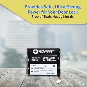 Synergy Digital Door Lock Battery Compatible with Interstate ADRY0068 Replacement (Alkaline 6V 2800 mAh) Ultra High Capacity Replacement for Saflok A28310 Battery - product information 6