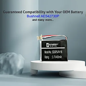 Synergy Digital Replacement Battery Compatible with Bushnell AE542730P Replacement (Li-Pol 3.7V 400mAh) Ultra High Capacity Replacement for Bushnell AE542730P Battery - sssssssss