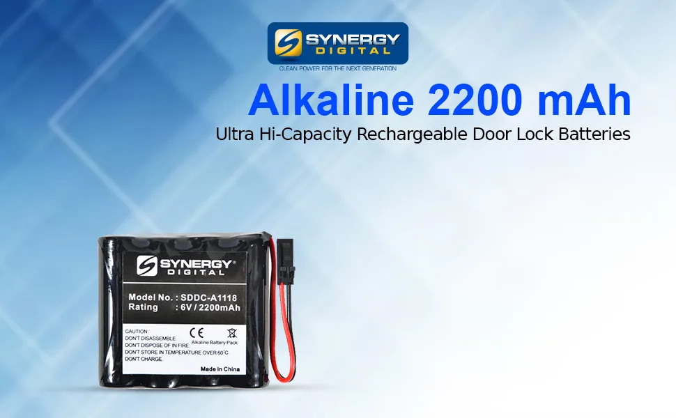 Synergy Digital Replacement Battery Works with Interstate ADRY0092 Replacement (Alkaline 6V 2200 mAh) Ultra Hi-Capacity Compatible with Best Access Systems VPD-BB Battery - SDDC-A1118