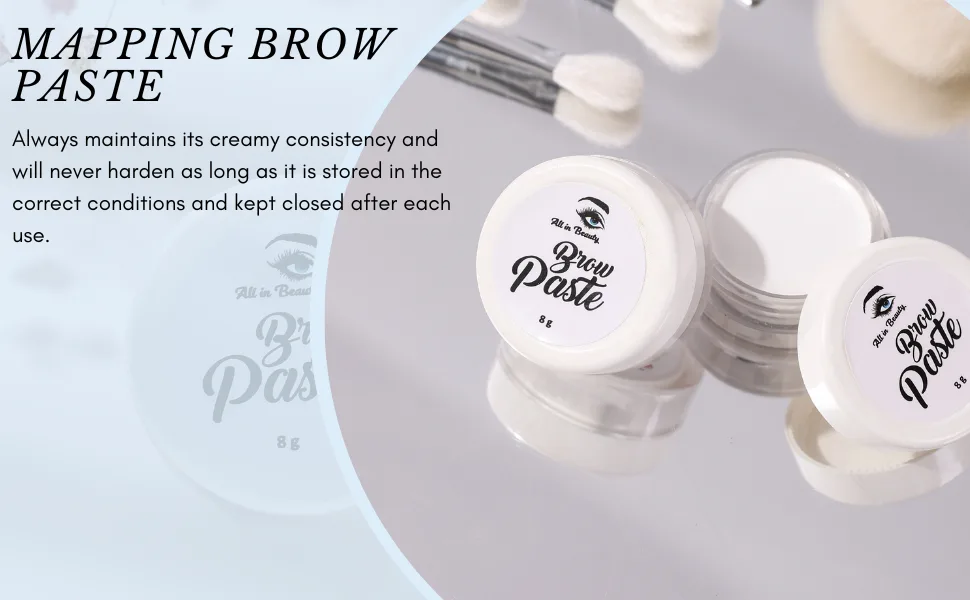 All in Beauty White Mapping Brow Paste 8g for Eyebrows design draw or sketch the shape and help to perfect Henna Application. - Perfect Consistency