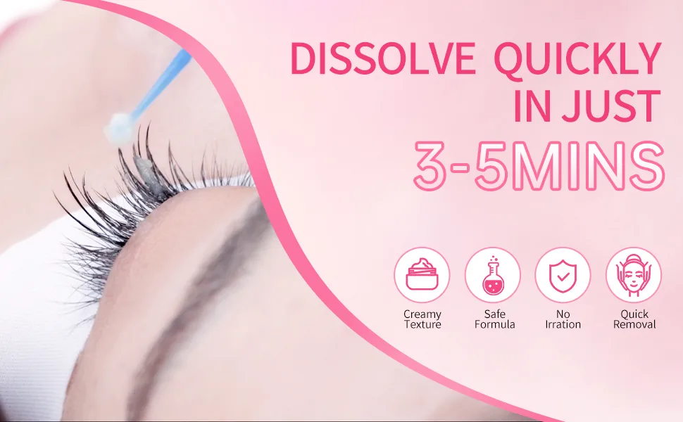 Beauty7 Eyelash Extensions Remover Cream Safe Adhesive Bonder Eyelashes Glue Remover Fast Dissolution Low Irritation Eyelash Extension Supplies Grape 5g - fghf