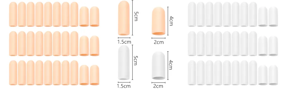 Frienda 30 Pieces Gel Finger Protector Finger Cots Silicone Finger Cover Cap Gel Finger Sleeves Finger Support for Finger Cracking Finger Trigger (White) - product information 2