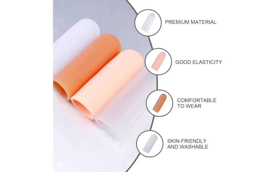 4 Pairs Finger Cots Fingers Support Thumb Protector Finger Cover Finger Support Finger Sleeves - product information 6
