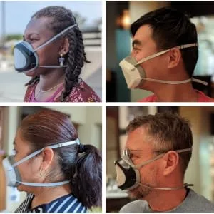 Pro (Low/Medium Nose Bridge) - Reusable Adult Mask Includes 10 Replacement Filters (Made in USA) Washable Adjustable Head Straps - Two sizes