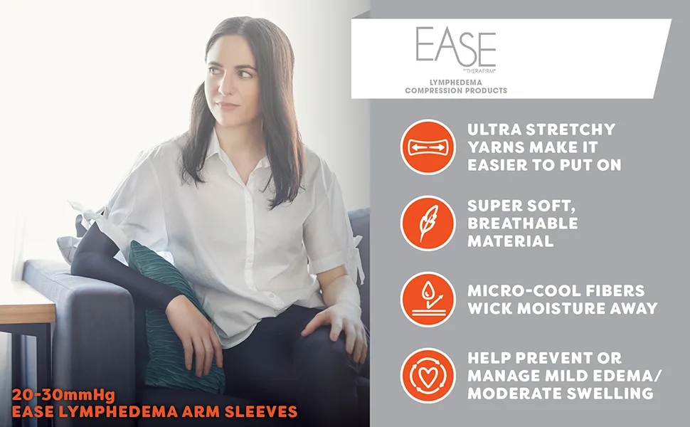 Ease Opaque Lymphedema Moderate Compression Arm Sleeve - Small Regular - Sand - 20-30 mmHg Small Regular Sand - socks