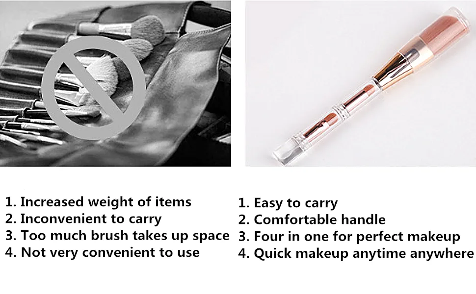 Make up Brush Set Professional Multi-function Brushes Soft and Comfortable Makeup Brushes for Traveling Face Brushes Eye shadow Brushes Powder brushes Four in One Makeup brush - 455616