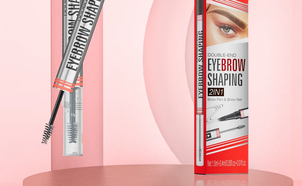 Eyebrow Brush with Color Brown - Microblading Eyebrow Pen - 2-in-1 Dual-Ended Pen with 4-Fork Tip & Eyebrow Brush for Effortlessly Natural-Looking Brows (Dark Brown) - Eyebrow Pen; Eyebrow Pencil; Eyebrow Tint; Microblading Eyebrow Pen; Brow Pencil;Imethod Eyebrow Pen