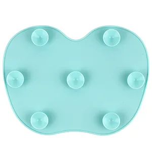 Silicon Makeup Brush Cleaning Mat Makeup Brush Cleaner Pad Cosmetic Brush Cleaning Mat Portable Washing Tool Scrubber with Suction Cup (green) - makeup brush cleaner