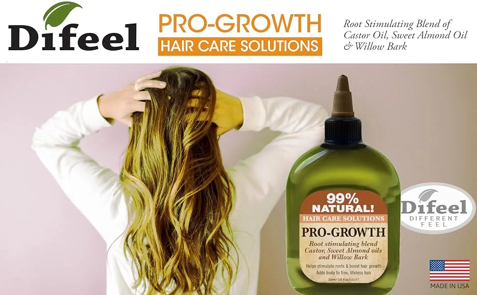 Difeel 99% Natural Moisturizing Hair Care Solutions - Pro-Growth 7.1 oz. - Deluxe 2-PC Gift Set - Difeel Pro-Growth 1