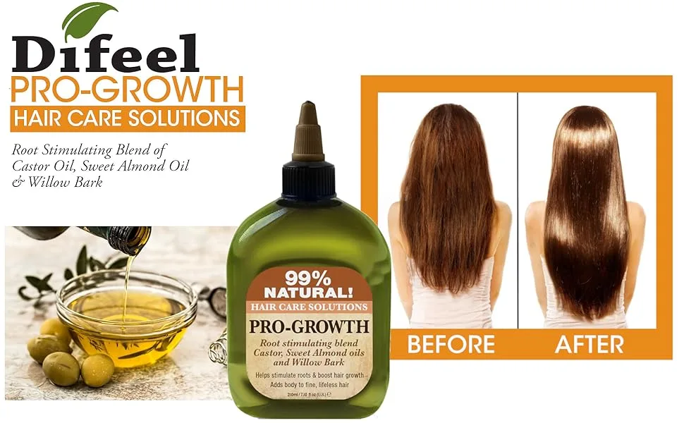 Difeel 99% Natural Moisturizing Hair Care Solutions - Pro-Growth 7.1 oz. - Deluxe 2-PC Gift Set - Difeel Pro-Growth 3