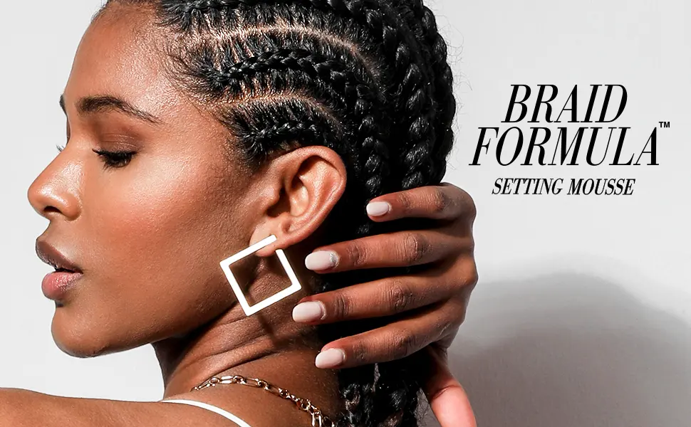 EBIN NEW YORK Braid Formula Setting Mousse (2.7 oz Olive Oil) - curly hair products curl cream curly hair hair mousse styling products wavy hair braid lock twist