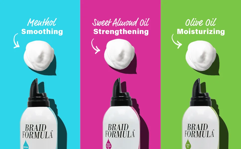 EBIN NEW YORK Braid Formula Setting Mousse (2.7 oz Olive Oil) - curly hair products curl cream curly hair hair mousse styling products wavy hair braid lock twist