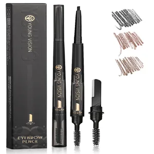 Dual-Sided Eyebrow Pencil Brow Kit 3 In 1 Long Lasting Waterproof Eye Makeup Pen Ultra Precise Brow Pencil Precise Defines Creates Full Natural-Looking Brows (#03 Light Brown) - Eyebrow Pencil 3 In 1 Micro Dual Ends Brow Pencil Kit with Brow Razor &Brush,Longwear Waterproof