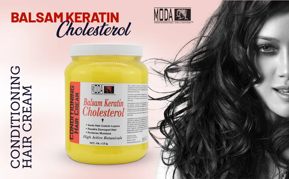 MODA - Cholesterol Deep Conditioning Hair Cream with Keratin Panthenol Collagen Amino Acids Jojoba Oil and Vitamin E 64 Oz - MODA - Cholesterol