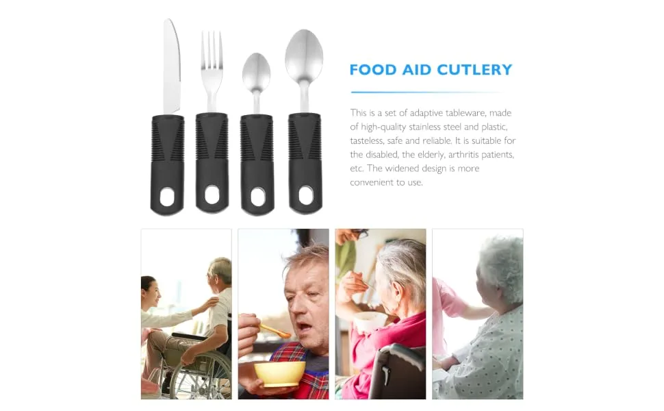 1 Set Tableware Cutlery Mittens Utensils Dessert Spoons Gloves for Kid Forks Pitch Fork Food Gloves Portable Elderly Accessories Plastic Handle re-usable - product information 7