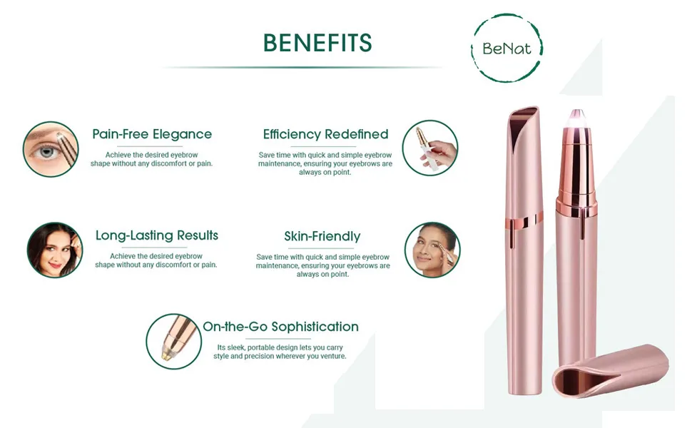 Rechargeable Eyebrow Hair Remover. Painless Eyebrow Trimmer. Stylish and Portable. Rechargeable. - Eyebrow3 new