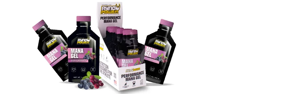 Ryno Power Mana Performance Gel Caddy (12 Servings) 'Mixed Beries' - Mana performance gel mixed berries