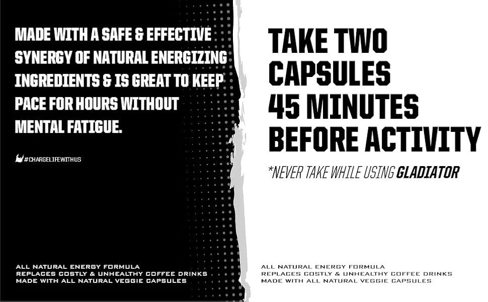 Ryno Power Motivation Pre-Workout Focus Energy Supplement Capsules (30 Servings) - Made with a safe and effective synergy of natural energizing ingerdients.