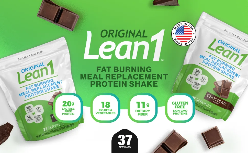 Lean1 Chocolate 5 Pound (37 Servings) Fat Burning Meal Replacement - Lean1 Original 5-lb Chocolate