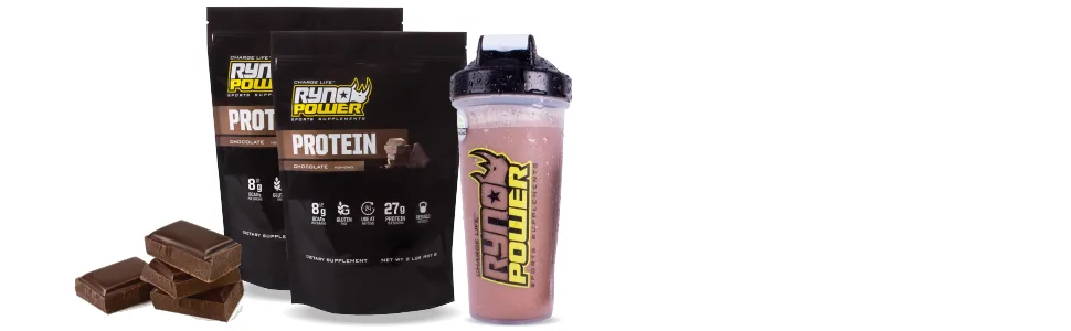 Ryno Power All Natural Whey Protein 2lb (20 Servings) 'Chocolate' - 100% Whey Protein Blend & No Fillers - Non GMO - Product details protein premium whey powder chocolate