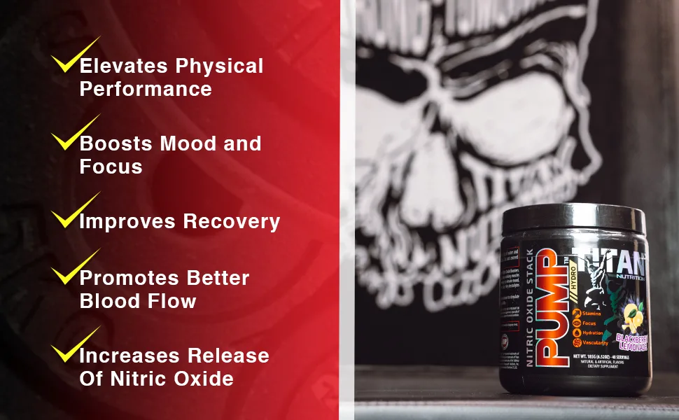 Pump- Nitric Oxide Boosting Stack Stim Free: Loaded with Citruline Malate for Maximum Pump and Blood Flow with an Added Mental Edge Complex for Increased Focus (Rainbow Tart) - Titan Nutrition Whey Protein Muscle Mass Bulk Weight Loss Supplement Fitness Health Nutrition