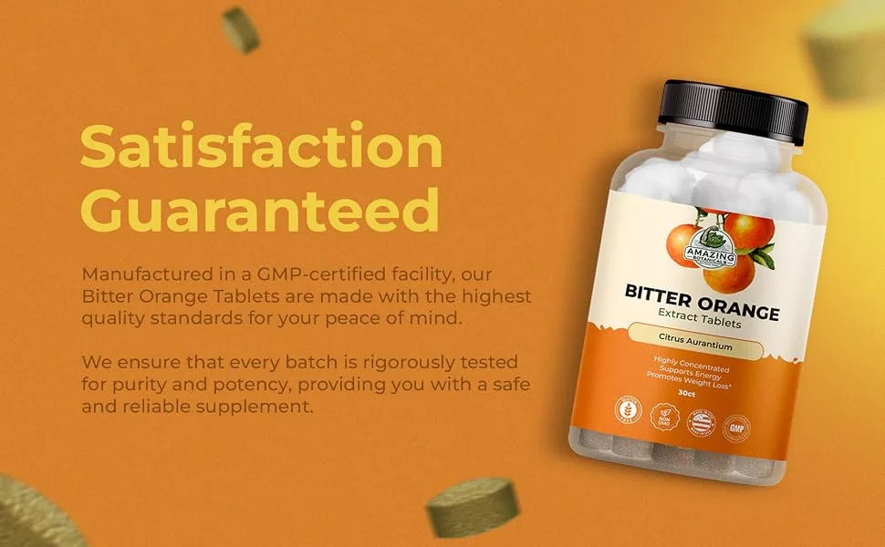 Bitter Orange Extract Tablets 200mg - 6% Synephrine - 30 Tablets | Citrus Aurantium | Natural Energy Support and Wellness Supplement - bitter orange extract tablets